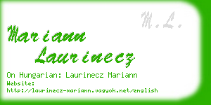 mariann laurinecz business card